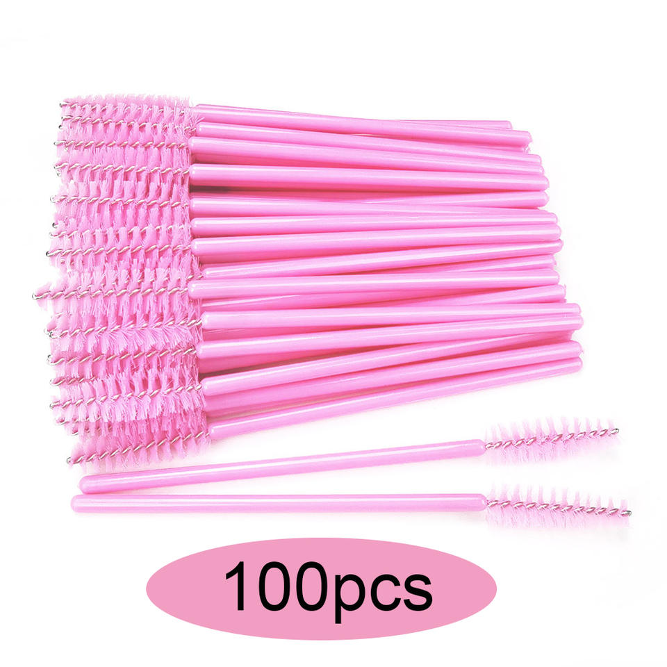 50/100/300/500Pcs Disposable Eyelash Spoolies & Mascara Wands
